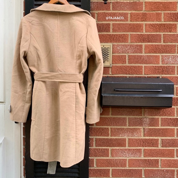 MICHAEL KORS Wool Colorblock Wrap Coat - Picture 7 of 8